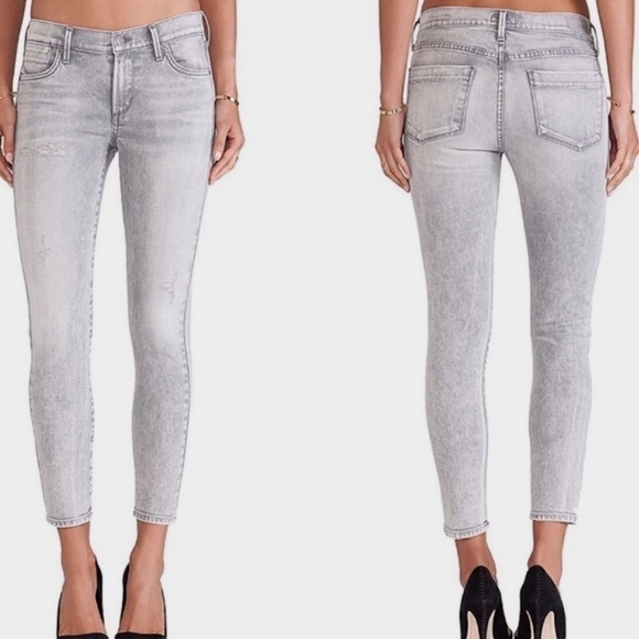 Agolde Colette Crop Gray Distressed Jeans‎ Size 27 - Picture 1 of 10